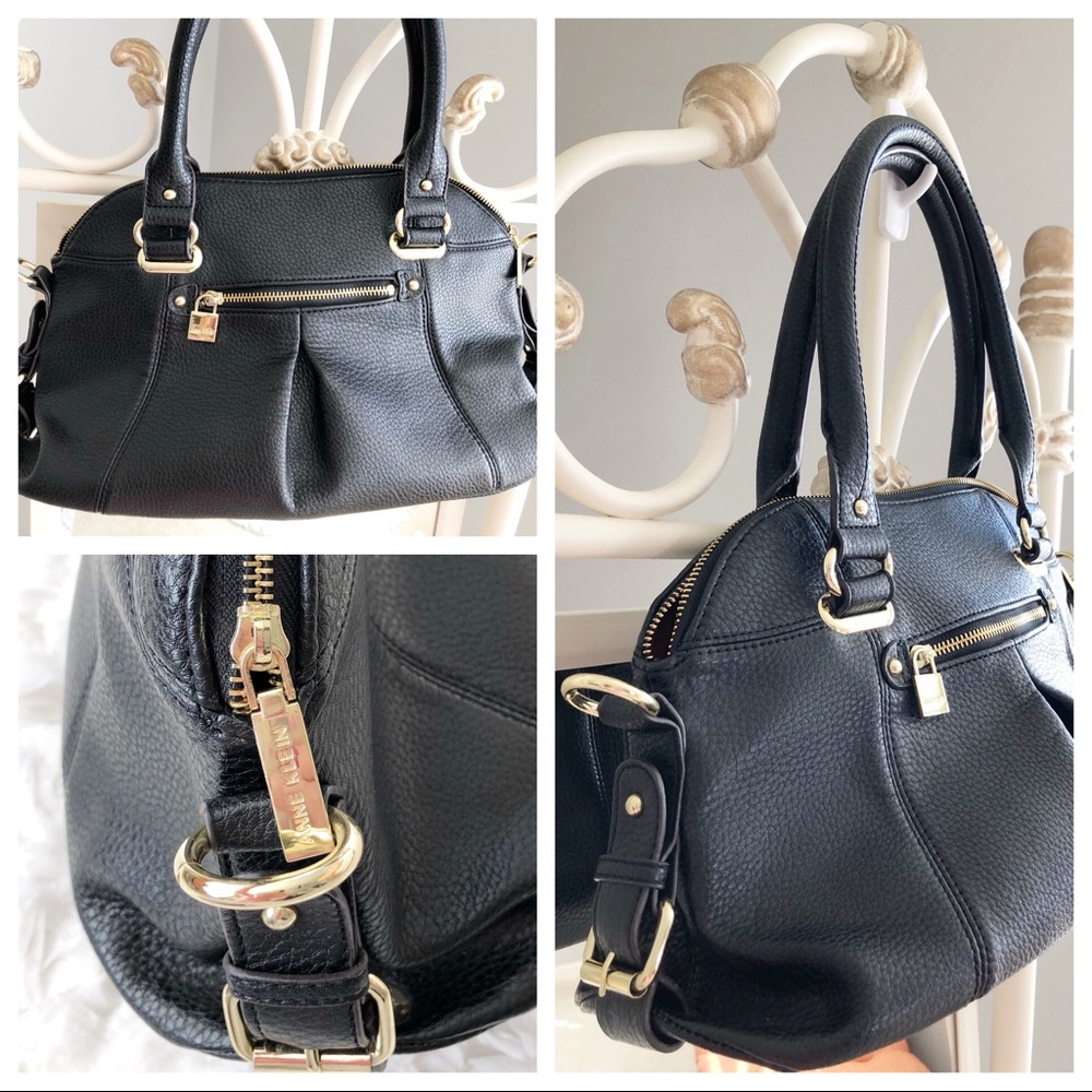 Anne Klein Black Faux Leather Handbag